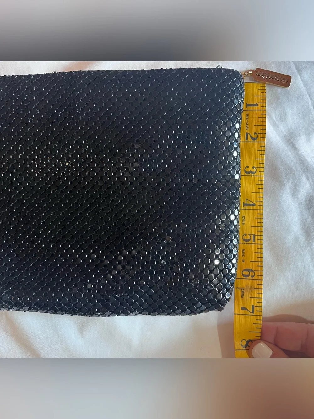 Vintage Whiting & Davis Black Mesh Wristlet Clutch